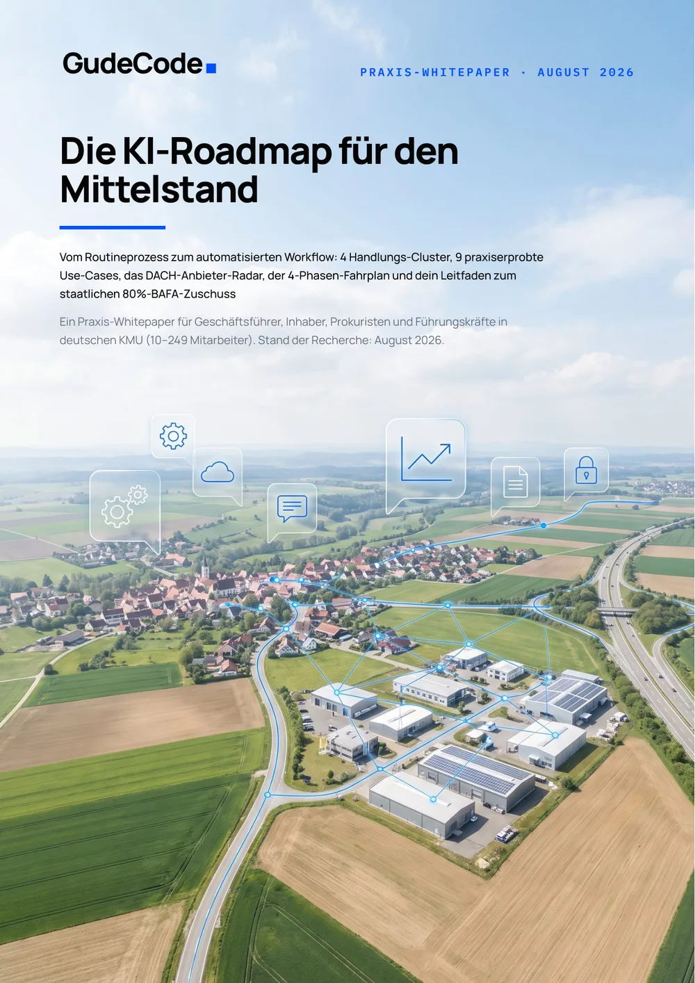 Titelseite des Whitepapers „Die KI-Roadmap für den Mittelstand“