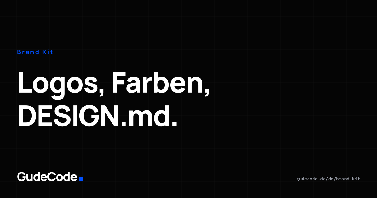 Logos, Farben, DESIGN.md. — GudeCode