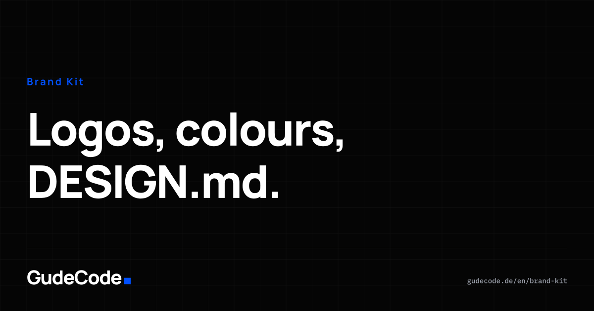 Logos, colours, DESIGN.md. — GudeCode